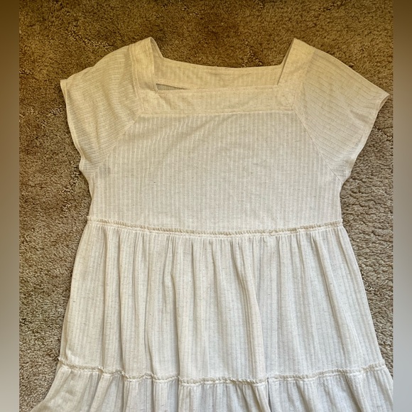 FP Swim Size XS Oatmeal Coloured Maxi Tiered Coverup Summer Beach Vacation Light - Picture 3 of 8